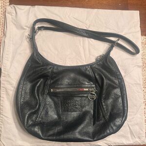 Coach Vintage Poppy Black Leather Hobo Bag
